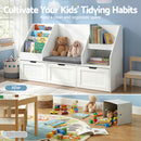 Keezi Kids Bookshelf Storage Organiser Toy Box Drawer Bench Seat Cabinet White-9