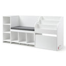 Keezi Kids Storage Unit Bookshelf Toy Box Organiser Bench Seat Cabinet 170cm White-1