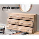Artiss 6 Chest of Drawers - VEDA Pine-6