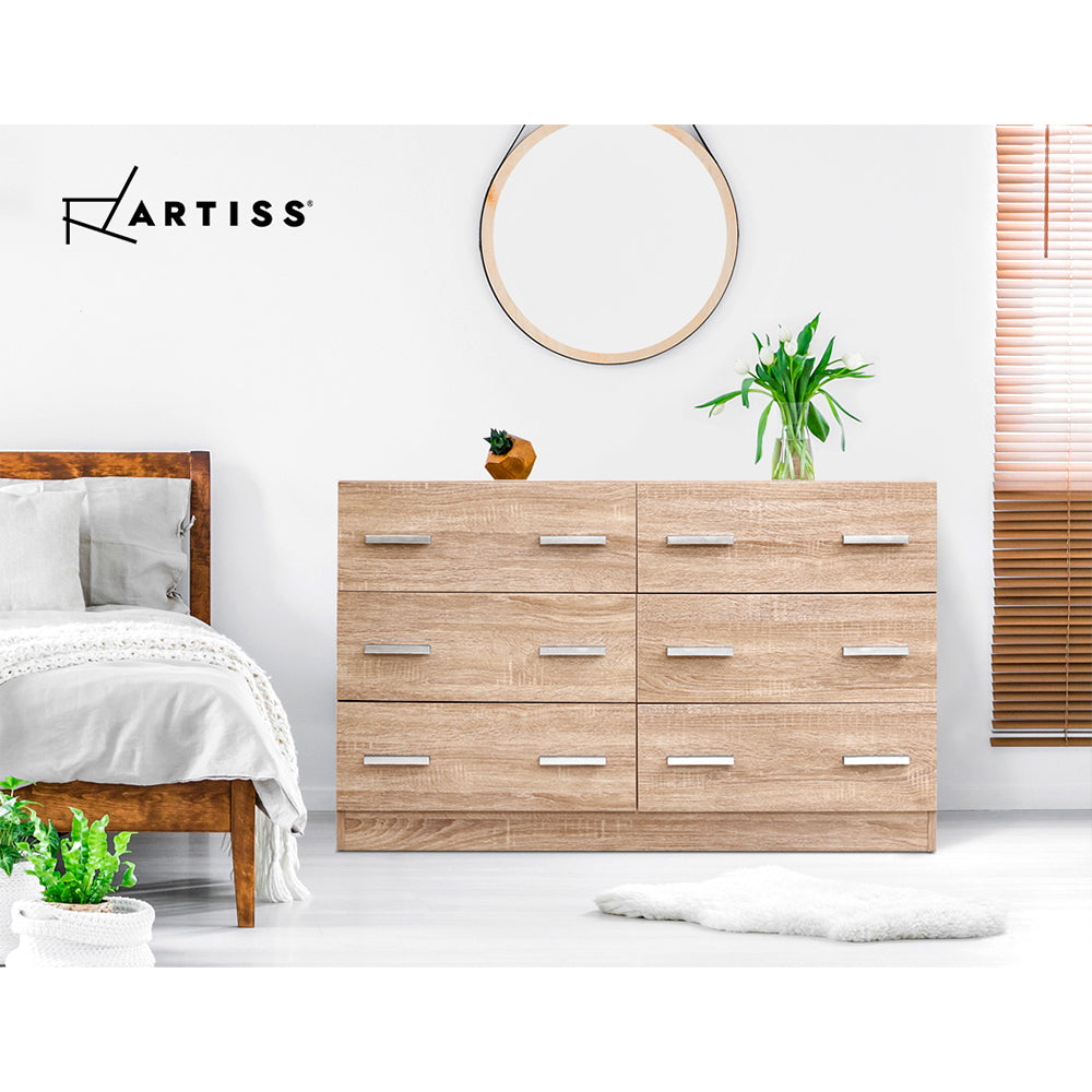 Artiss 6 Chest of Drawers - VEDA Pine