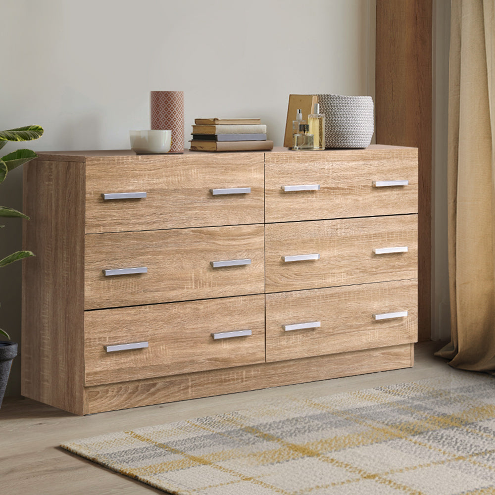 Artiss 6 Chest of Drawers - VEDA Pine