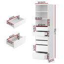 Artiss 6 Chest of Drawers Tallboy Cabinet White-3