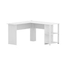 Artiss Computer Desk Shelf L-Shape White 136CM-1