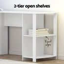 Artiss Computer Desk Shelf L-Shape White 136CM-5