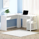 Artiss Computer Desk Shelf L-Shape White 136CM-7