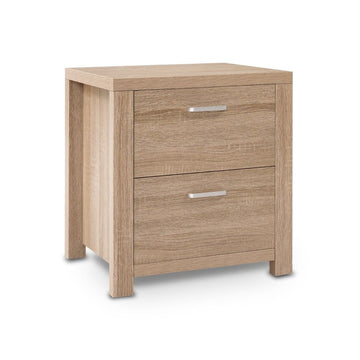 Artiss Bedside Table 2 Drawers - MAXI Pine - 0