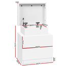 Artiss Bedside Table 2 Drawers Lift-up Storage - COLEY White-2