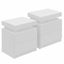 Artiss 2X Bedside Table 2 Drawers Lift-up Storage White-7