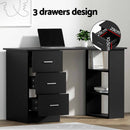 Artiss Computer Desk Drawer Shelf Cabinet Black 120CM-5