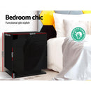Artiss Bedside Table LED 3 Drawers - MORI Black-5