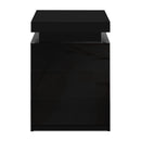 Artiss Bedside Table LED 3 Drawers - COLEY Black-3
