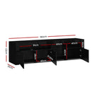 Artiss Entertainment Unit TV Cabinet LED 180cm Black Bobi-4