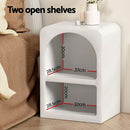 Artiss Bedside Table Shelves Side End Table Storage Nightstand White ARCHED-6
