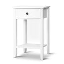 Artiss Bedside Table 1 Drawer with Shelf - BOWIE White-3