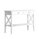 Artiss Console Table 2 Drawers 100CM White Chole-3
