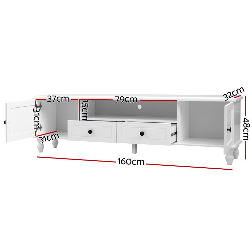 Artiss TV Cabinet Entertainment Unit 160cm White Kubi