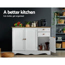 Artiss Buffet Sideboard 3 Doors - BERNE White-5
