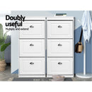 Artiss Shoe Rack Cabinet 18 Pairs 3-tier White Sena-8