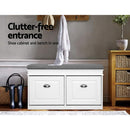 Artiss Shoe Rack Cabinet Bench 8 Pairs White-3