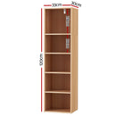 Artiss Bookshelf 5 Tiers MILO Pine-4