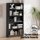 Artiss Bookshelf 5 Tiers ANTON Black-7
