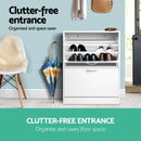 Artiss Shoe Rack Cabinet Adjustable Shelves 24 Pairs White Iris-7