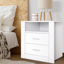 Artiss Bedside Table 2 Drawers with Shelf - TARA White-8
