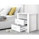 Artiss 2 X Bedside Table 2 Drawers with Shelf - TARA White-3