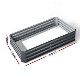 Green Fingers Garden Bed 150x90cm Planter Box Raised Container Galvanised Steel - 0