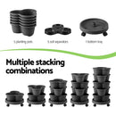 Green Fingers 5 Tier Vertical Garden Planter, Stackable Planters with 4 Wheels, Black, Raised Garden Bed, Garden Tower Indoor Outdoor, Auto Drainage System, for Strawberries, Herbs, Flower, Vegetables-6