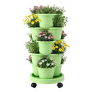 Green Fingers 5 Tier Vertical Garden Planter, Stackable Planters with Wheels, Light Green, Garden Bed, Garden Tower Indoor Outdoor, Auto Drainage System, for Strawberries, Herbs, Flowers, Vegetables-8