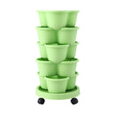 Green Fingers 5 Tier Vertical Garden Planter, Stackable Planters with Wheels, Light Green, Garden Bed, Garden Tower Indoor Outdoor, Auto Drainage System, for Strawberries, Herbs, Flowers, Vegetables-10