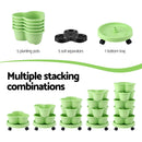 Green Fingers 5 Tier Vertical Garden Planter, Stackable Planters with Wheels, Light Green, Garden Bed, Garden Tower Indoor Outdoor, Auto Drainage System, for Strawberries, Herbs, Flowers, Vegetables-6