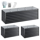 Green Fingers 2-in-1 Raised Garden Bed Kit, 240cm/120cm| 77cm Extra Deep Ergonomic Planter Box | Protect Your Back | Galvanised Steel Vegetable Flower Pot for Outdoor Garden | Includes Gloves & Pegs-1