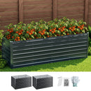 Green Fingers 2-in-1 Raised Garden Bed Kit, 240cm/120cm| 77cm Extra Deep Ergonomic Planter Box | Protect Your Back | Galvanised Steel Vegetable Flower Pot for Outdoor Garden | Includes Gloves & Pegs-9