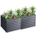 Green Fingers 2x Garden Bed 100x100x77cm Planter Box Raised Container Galvanised-2