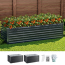 Green Fingers 2-in-1 Raised Garden Bed Kit, 320cm/160cm| 77cm Extra Deep Ergonomic Planter Box | Protect Your Back | Galvanised Steel Vegetable Flower Pot for Outdoor Garden | Includes Gloves & Pegs-9