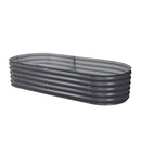 Green Fingers Garden Bed 160X80X42cm Oval Planter Box Raised Container Galvanised-1