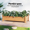 Green Fingers Garden Bed 65x33x16cm Wooden Planter Box Raised Container Growing-4