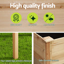 Green Fingers Garden Bed Elevated 120x60x80cm Wooden Planter Box Raised Container-5