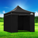 Instahut Gazebo 3x3 Pop Up Marquee Folding Tent Wedding Gazebos Camping Outdoor Shade Canopy Black-7