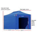 Instahut Gazebo 3x6 Pop Up Marquee Folding Tent Wedding Gazebos Camping Outdoor Shade Canopy Blue-2