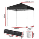 Instahut Gazebo 2x2m Outdoor Patio Garden Marquee Shade w/ Base Pods Black-2