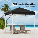 Instahut Gazebo 2x2m Outdoor Patio Garden Marquee Shade w/ Base Pods Black-5