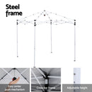 Instahut Gazebo 2x2m Outdoor Patio Garden Marquee Shade w/ Base Pods Black-6