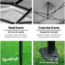 Instahut Gazebo Pop Up 3x3m w/Base Podx4 Marquee Folding Outdoor Wedding Camping Tent Shade Canopy White-5