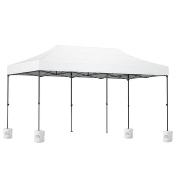 Instahut Gazebo Pop Up Marquee 3x6 Folding 500D Wedding Tent Base Pod White - 0
