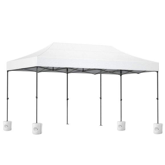 Instahut Gazebo Pop Up Marquee 3x6 Folding 500D Wedding Tent Base Pod White