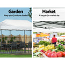 Instahut Gazebo Pop Up Marquee 3x6 Folding 500D Wedding Tent Base Pod White-5