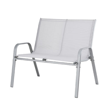 Gardeon Garden Bench Seat Steel Outdoor Patio Park Lounge Backyard Chair Grey - 0